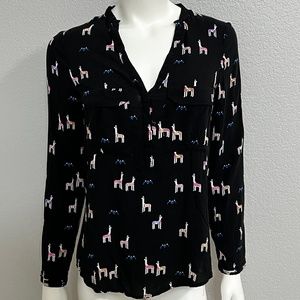 Mauve by Anthropologie Llama Drama Shirt